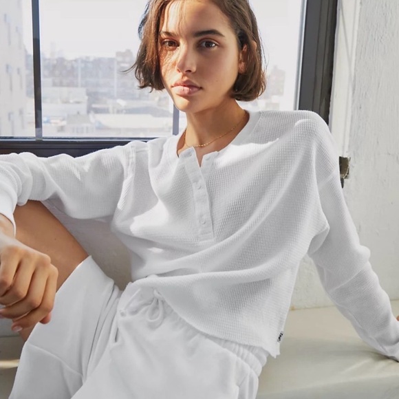 TNA Alano Henley White Ribbed Long Sleeves - Picture 3 of 11